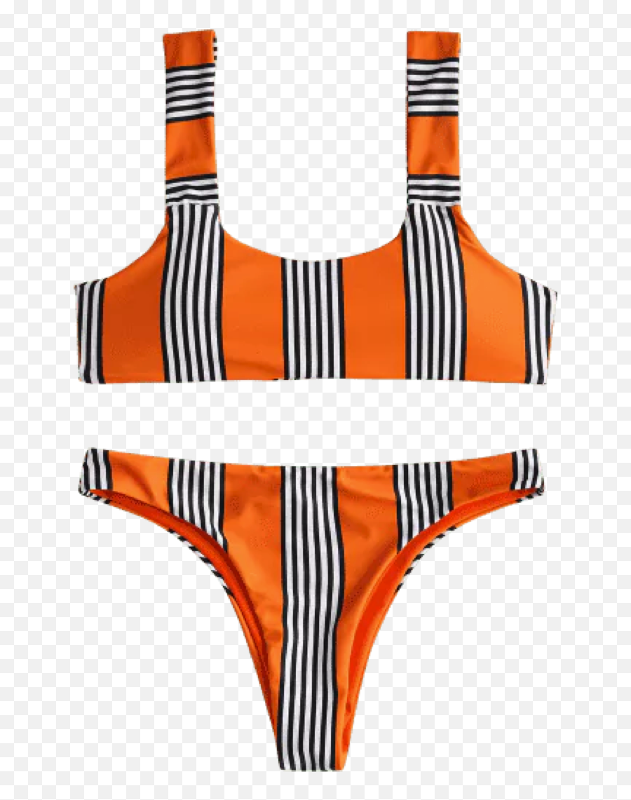 The Wagamons - Zaful Orange Black White Striped Bathing Suit Emoji,Deflated Emoji Pillow