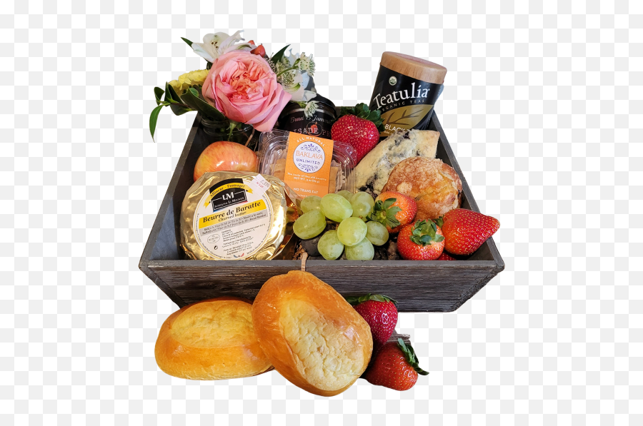 Denver Breakfast Crate With Flowers Palisade Peach Jam And French Butter Emoji,Flower Emoji Custom