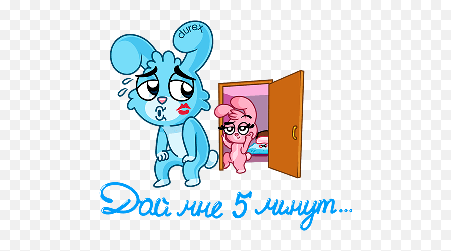 Vk Sticker 17 From Collection Durex Rabbits Download For Free - Durex Emoji,Durex Emojis