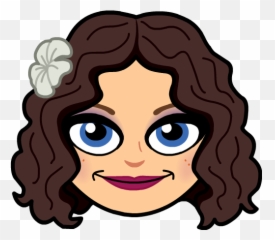 Bitmoji - Girl Short Curly Hair Cartoon Emoji,Black Haired Princess Emoji