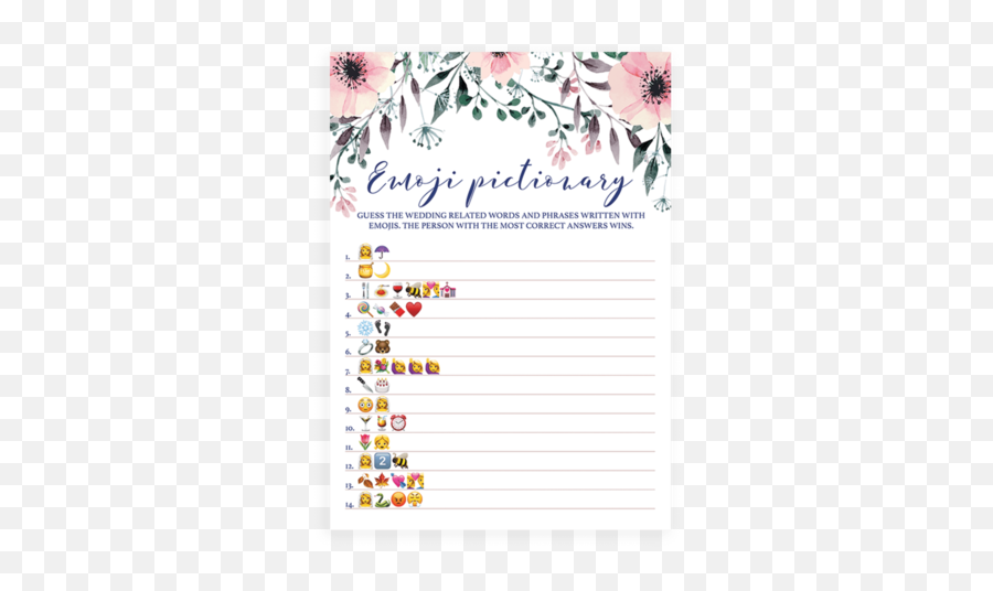 Eucalyptus Bridal Shower Emoji - Printable Bridal Shower Word Scramble Game,Shower Emoji
