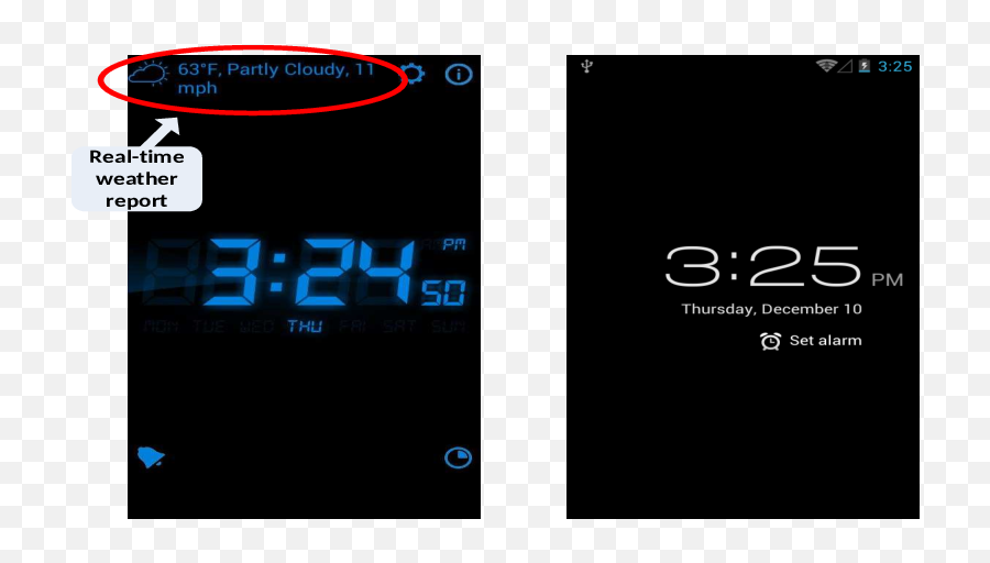 Two Ui Windows Of Running Alarm Clock - 3 25 Digital Clock Emoji,Emotion 'alarm Clock' Communication