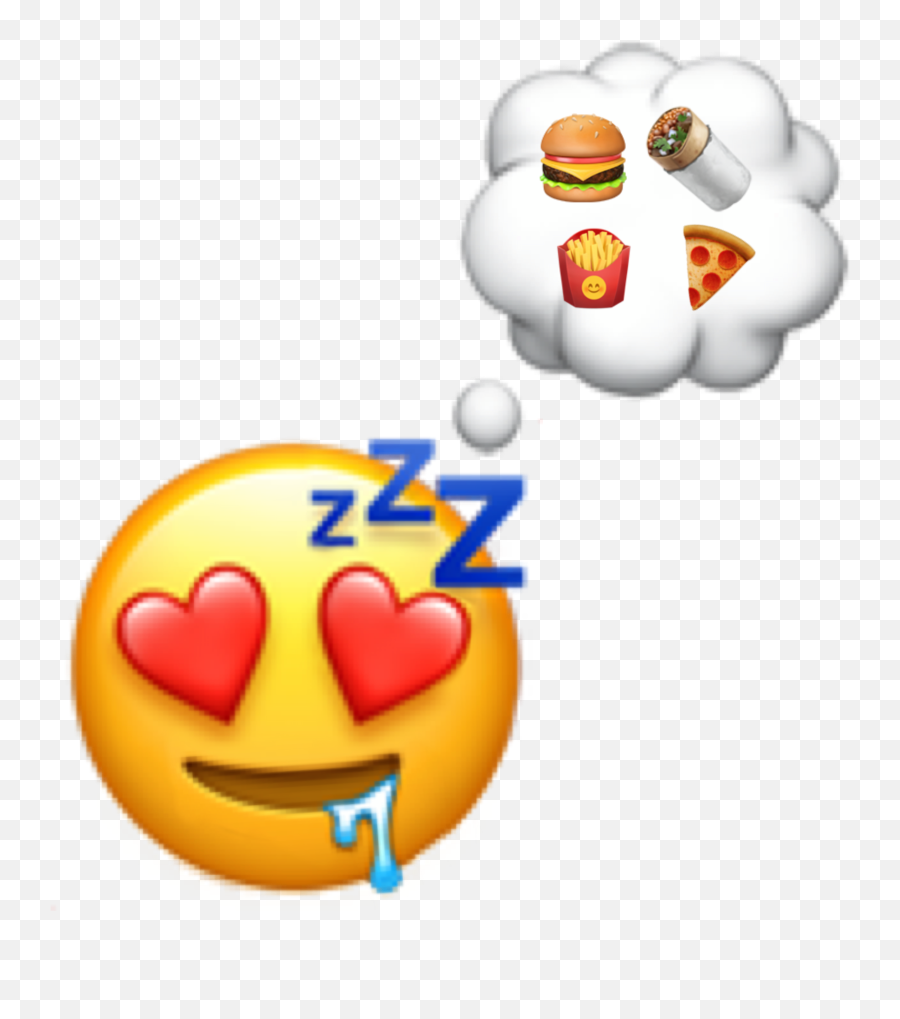 Dreaming Heartface Food Sticker By Jenz - Dreaming About Food Emoji,Tyinking Emoticon Facebook