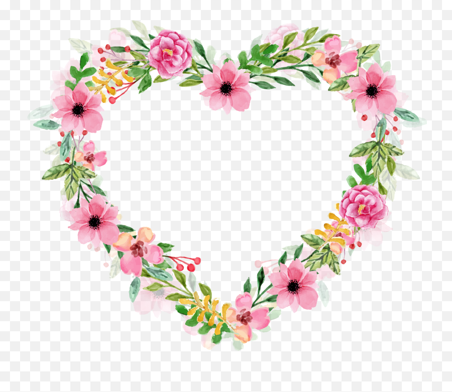 Flower Emoji Sticker - Shefalitayal Heart Flower Wreath Png,Flores Emojis Png