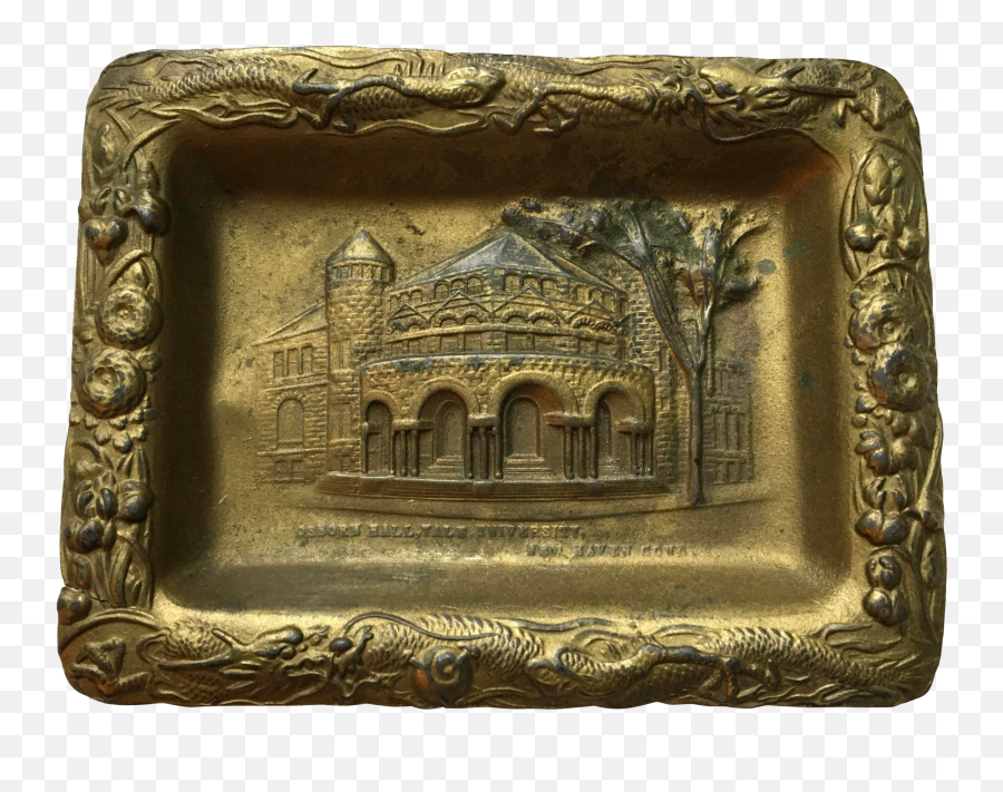 1920s Osborn Hall Yale University Gold Tray Memorabilia Made In Japan - Serving Tray Emoji,The Real And Fancied Emotions