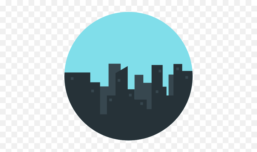 Landscape City Skyline Free Icon Of - Circle City Icon Png Emoji,Cities Skylines Emoticons