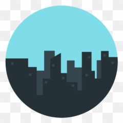 Landscape City Skyline Free Icon Of - Circle City Icon Png Emoji,Cities Skylines Emoticons