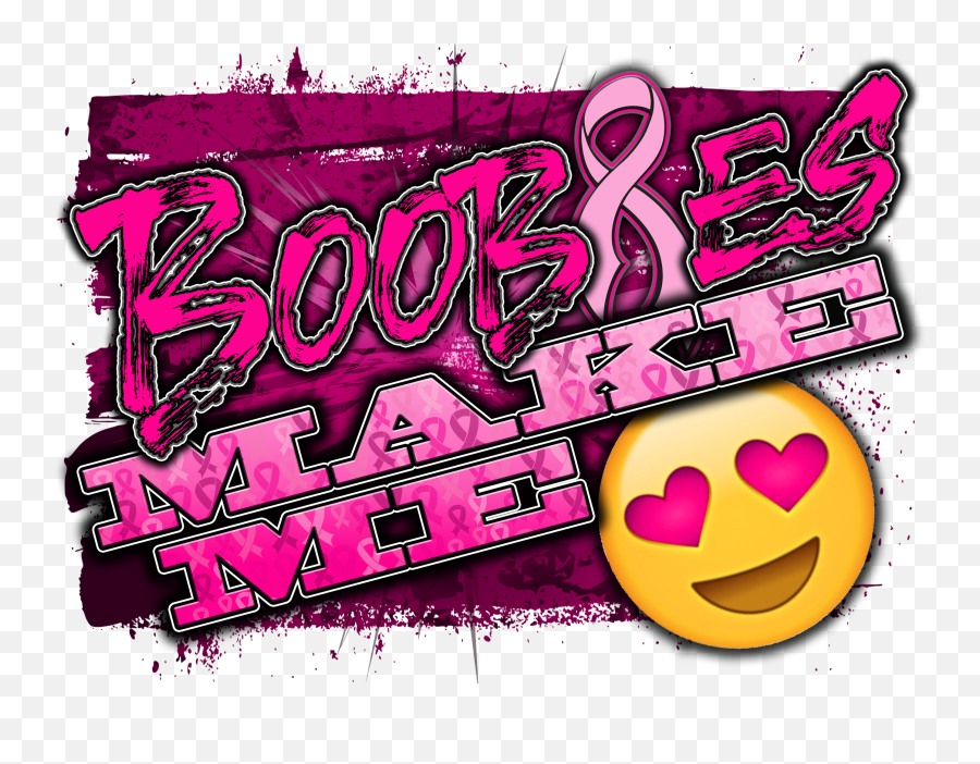Boobies Make Me Smile Breast Cancer - Happy Emoji,Breast Emoticon