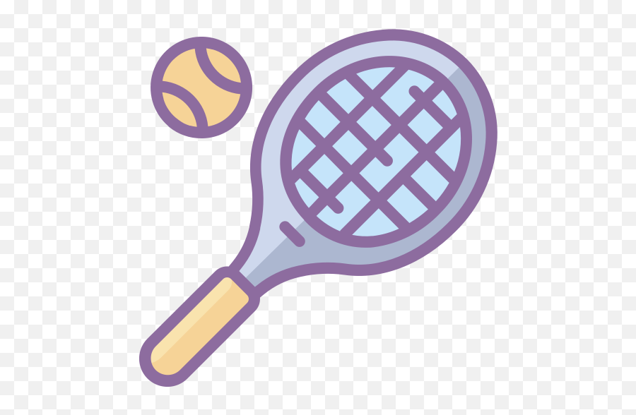 Tennis Racquet Icon In Cute Color Style Emoji,Emoji Temmis Ball