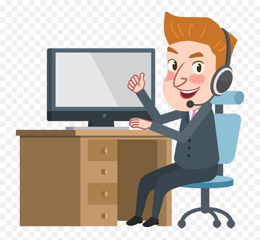 Download Hd Computer Clipart Thumbs Up - Person On Computer Emoji,Person At Computer Emoji