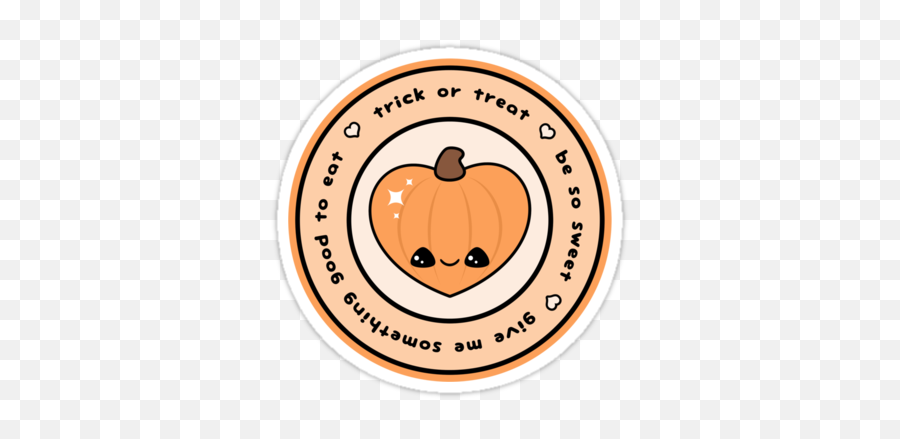 Sweetheart Heart Shaped Pumpkinu0027 Sticker By Sugarhai Cute - Fresh Emoji,Pumpkin Emoji Meaning