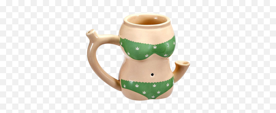 Roast U0026 Toast Bikini Body Ceramic Pipe Mug - Bikini Mug Pipe Emoji,Emoji Bikini Top