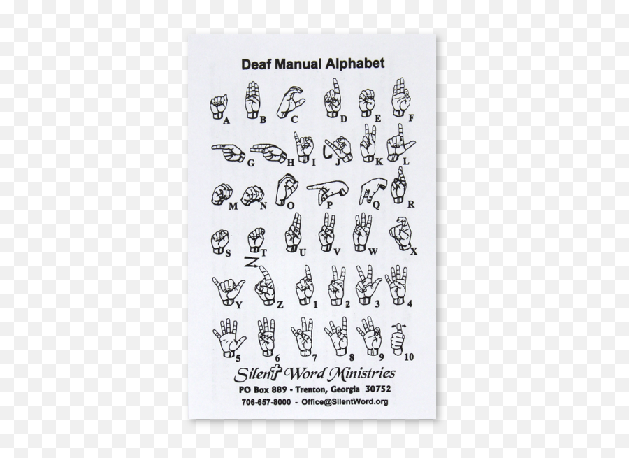 Deaf Asl Gospel Alphabet Card - Swm Online Catalog Emoji,Asl Emotion Signs