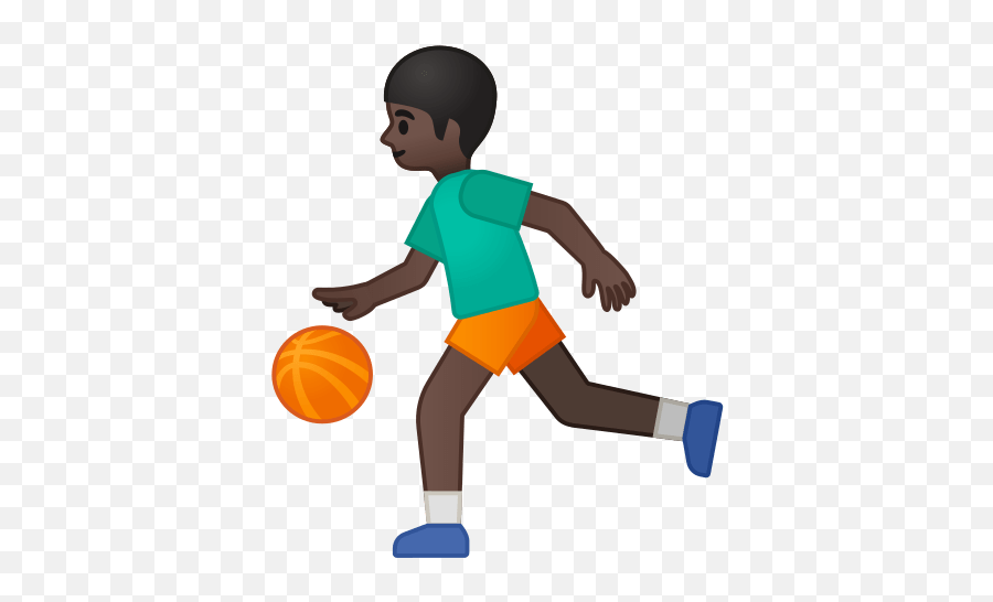 Person Bouncing Ball Emoji With Dark - Dribbline Basketball Clipart,Bouncing Emoji