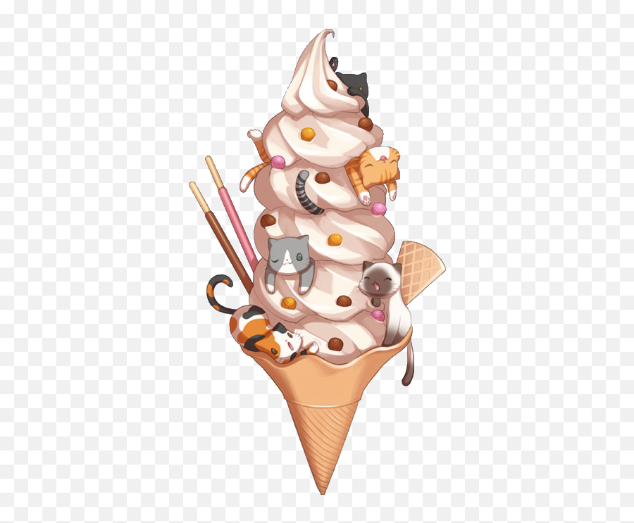 Icecream Japanese Anime Acg Sticker By Lemon Tea - Ice Cream Image Anime Emoji,Emoji Ice Cream Sundae