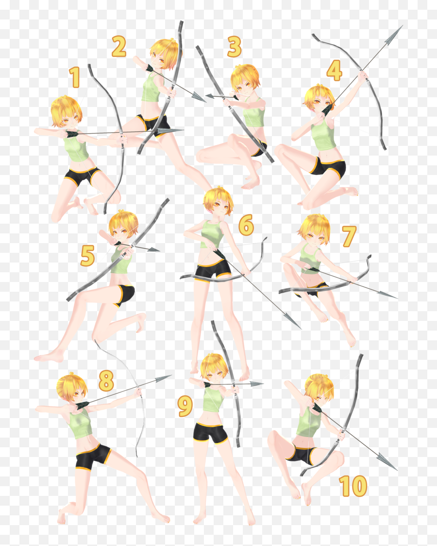 Download Mmd - Body Pose Reference Archery Emoji,Mmd Poses Emotions