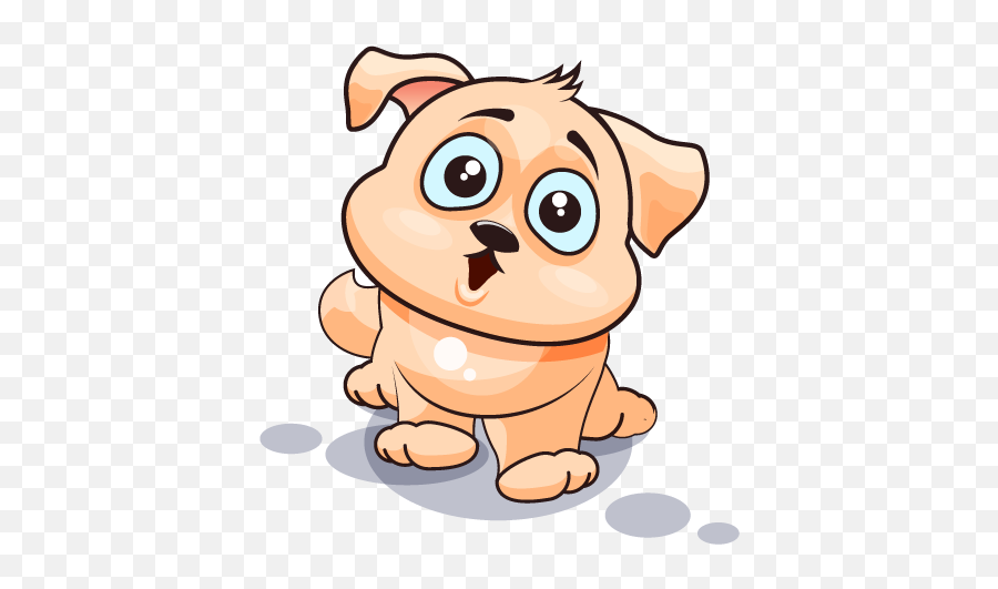 Adorable Dog Emoji Stickers,White Fluffy Dog Emojis