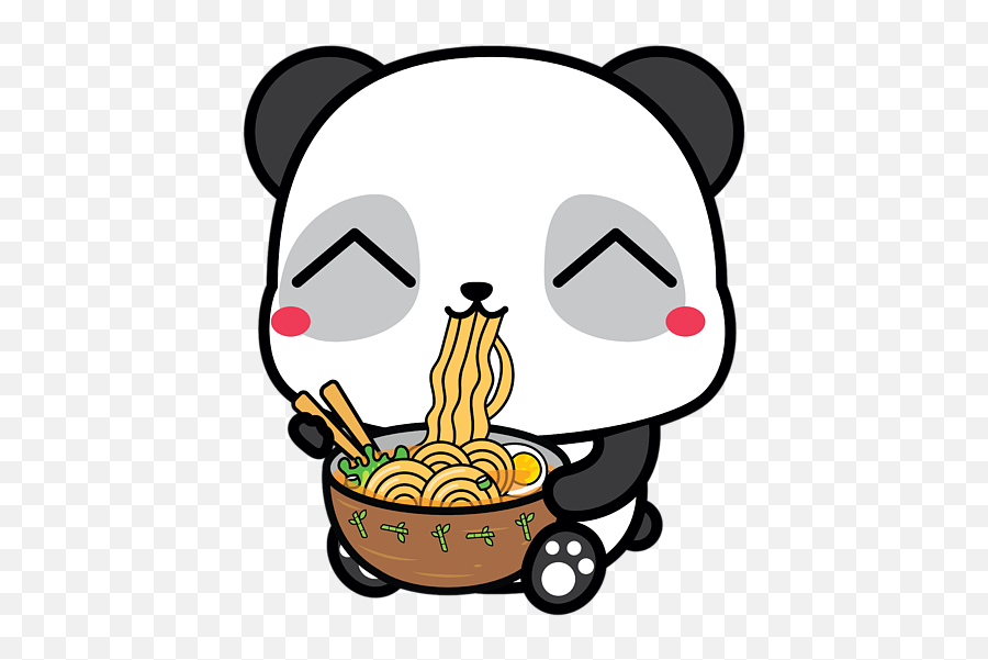 Kawaii Noodle Panda Super Ramen Japanese Anime Shower Curtain - Kawaii Japanese Anime Art Emoji,Super Cute Japanese Emoticon