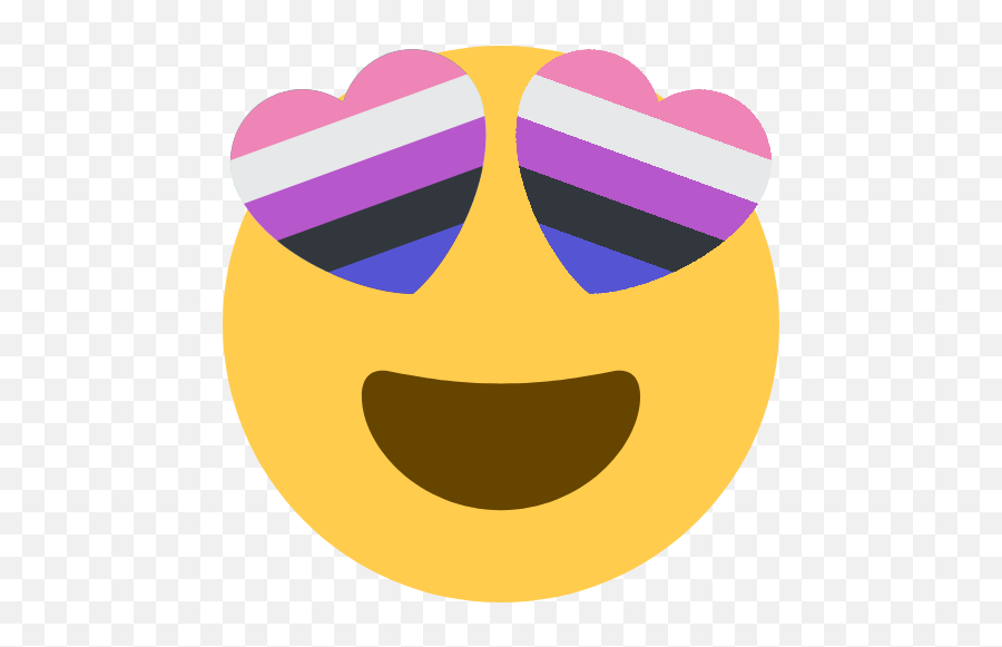 Genderfluidhearteyes - Discord Emoji Wide Grin,Emojis Heart Eyes Sidr Heart