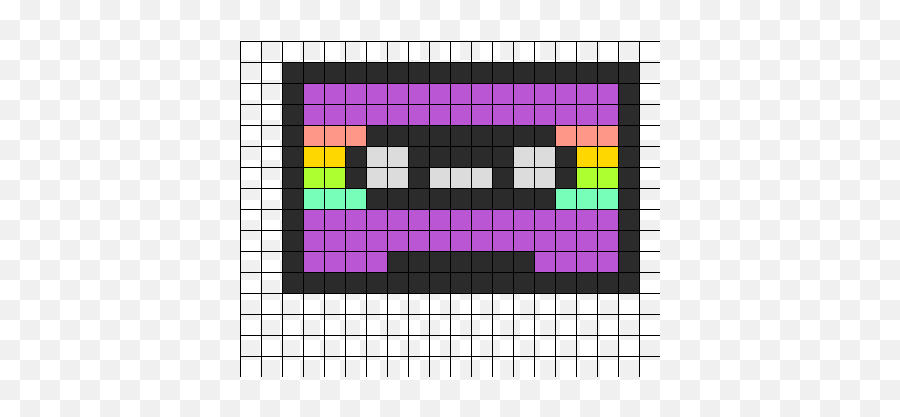 Cassette Tape Purple Kandi Pattern - Cassette Perler Bead Patterns Emoji,Cassette Tape Emoji
