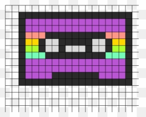 Cassette Tape Purple Kandi Pattern - Cassette Perler Bead Patterns Emoji,Cassette Tape Emoji