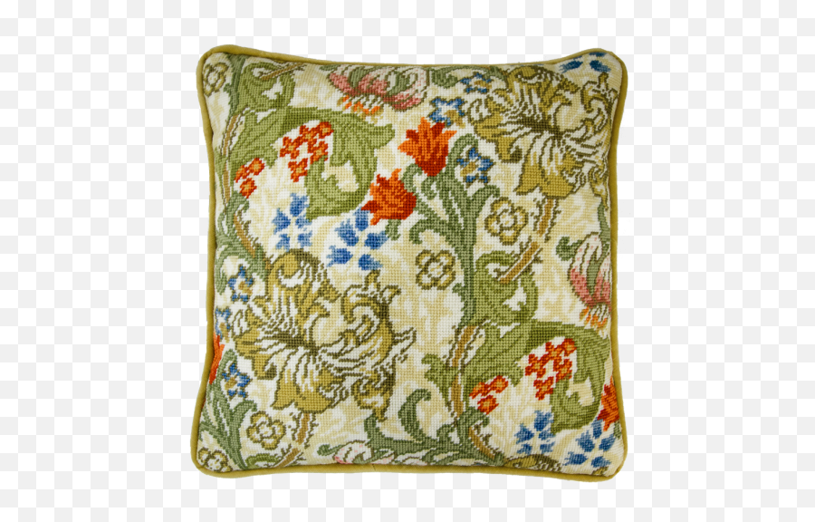 William Morris Golden Lily - Tapestry Cushion Golden Lily Emoji,Christmas Emoji Pillow