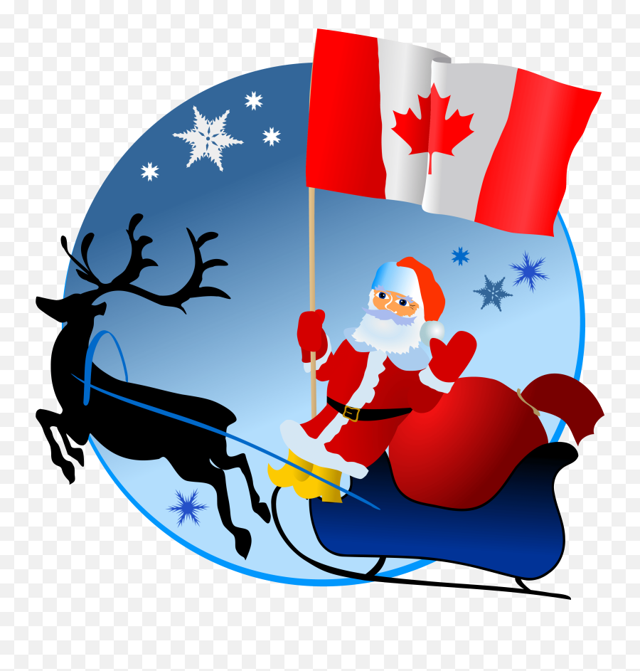 Santa With Canadian Flag - Merry Christmas From South Africa Merry Christmas In Malaysian Emoji,Merry Christmas Emojis