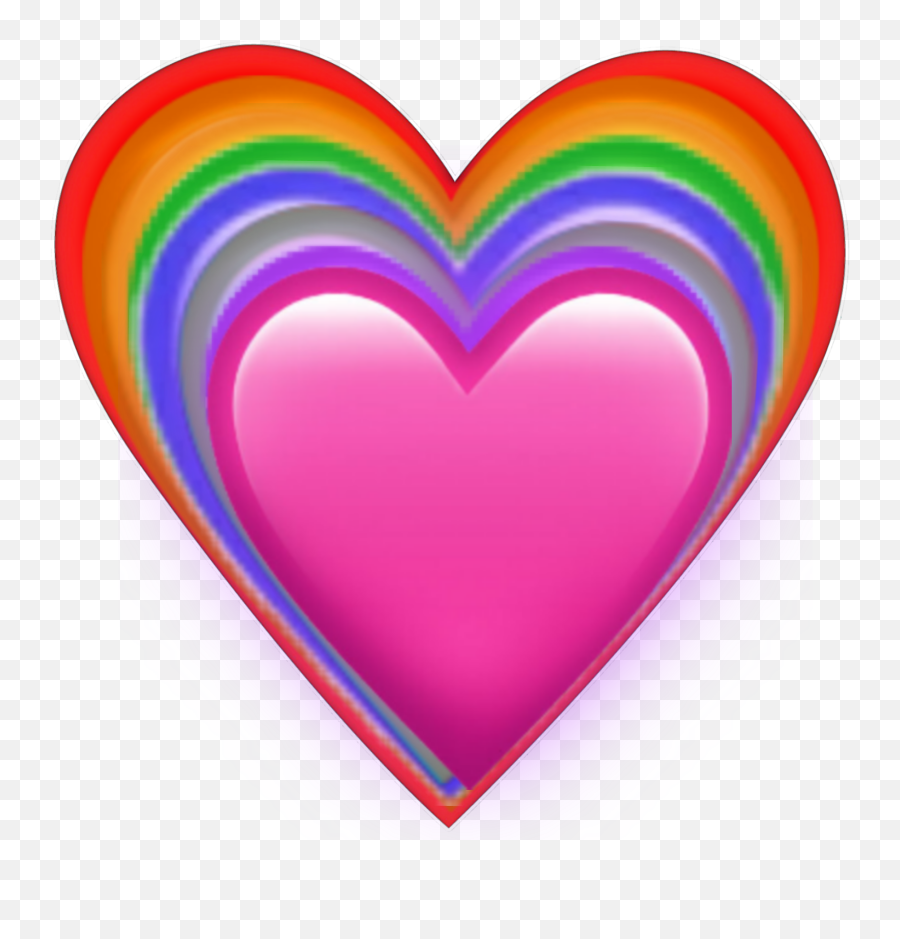 Rainbow Heart Emoji Sticker - Girly,Rainbow Heart Emoji