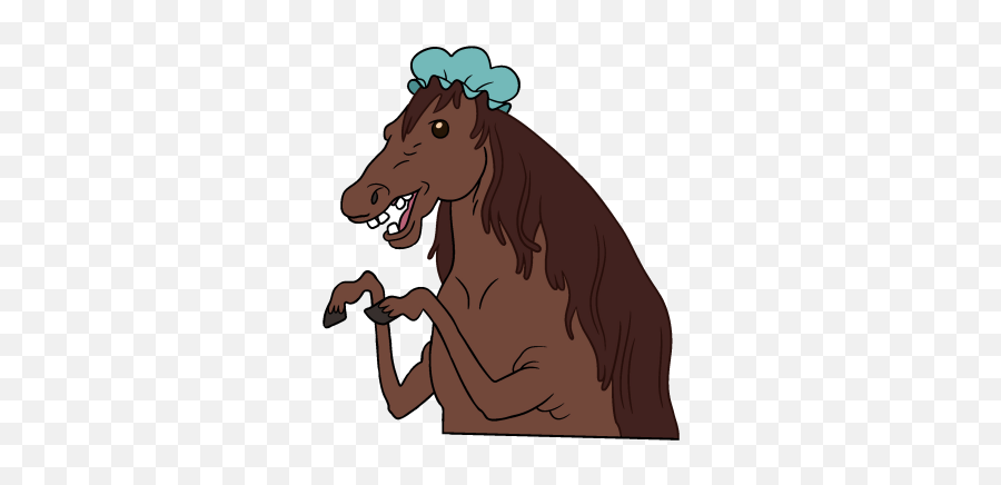 Horse Wearing Shower Cap - Caballo Hora De Aventura Emoji,Animated Super Horse Emoticon