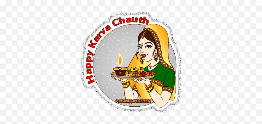 Happy Karwa Chauth Husband Wife - Lady Karwa Chauth Png Emoji,Kya Yahi Pyar Hai Theme Letter Emoji