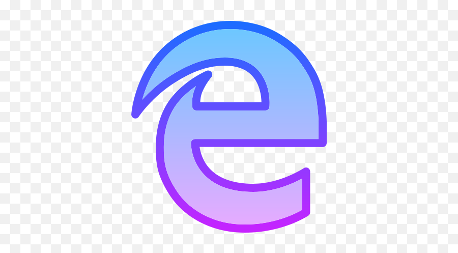 Microsoft Edge Icon In Gradient Line Style - Edge White Icon Microsoft Emoji,Put Emojis In Contacts Edge Plus