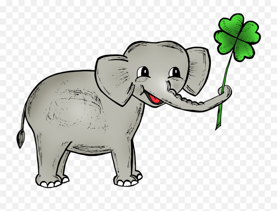 Happiness Clover Symbol - Elephant Clover Emoji,Elephants + Emotions + Happiness