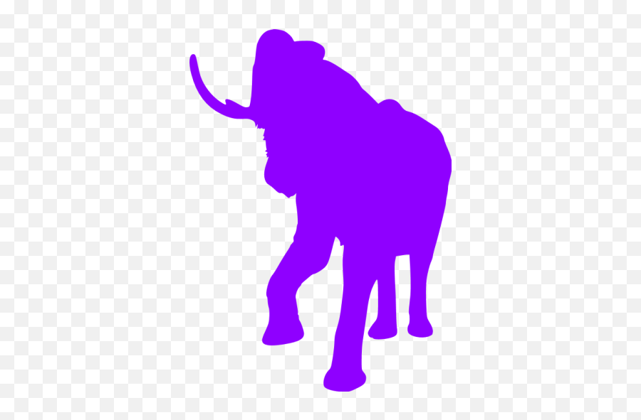 Violet Elephant 2 Icon - Free Violet Animal Icons Emoji,Mammoth Emoticon Gif