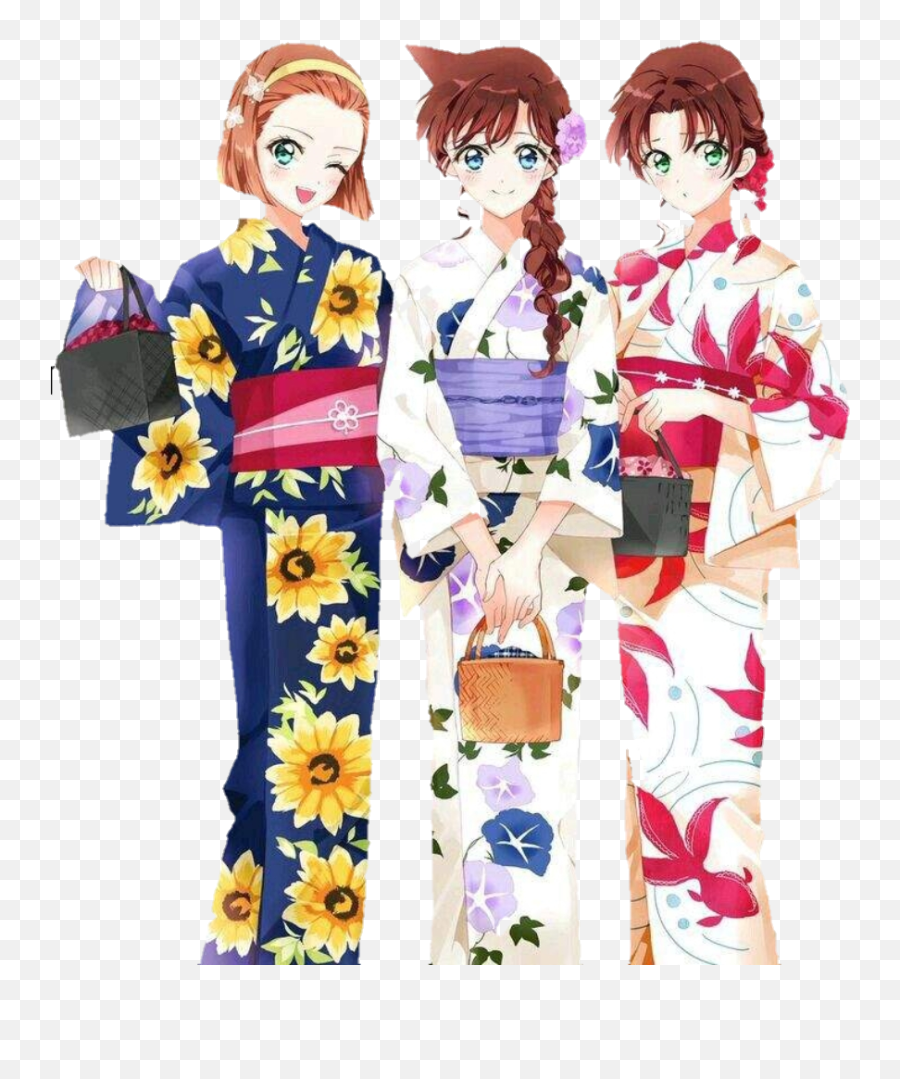 Kawaii Anime Girls Kimonos Sticker By Meryamalaa491 - Traditional Emoji,Kimono Emoji