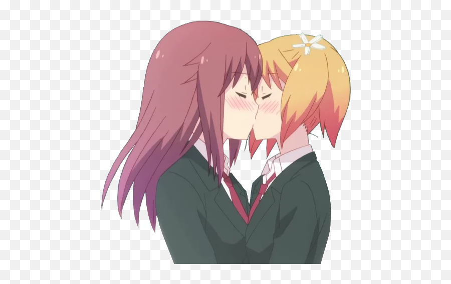 Telegram Sticker From Anime Hugs Kisses U0026 Random Pack Emoji,Woman Kissing Emoji Colored