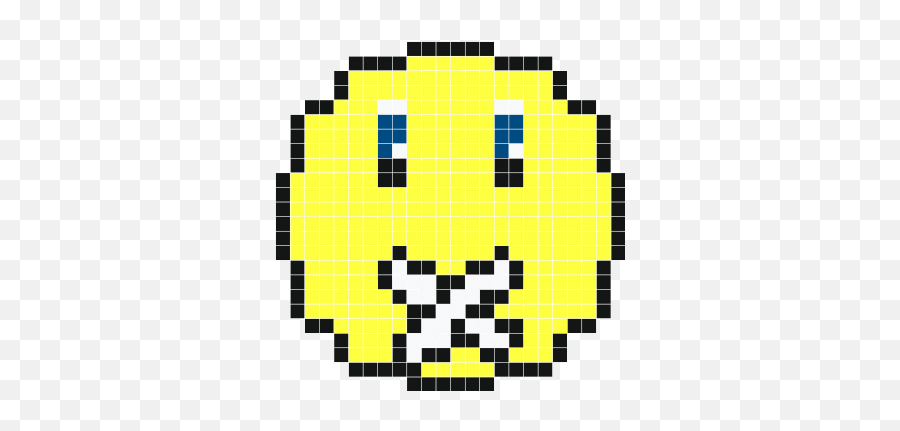 Smiley Shut Up - Cute Ghost Pixel Art Emoji,Emoticon Wall Art