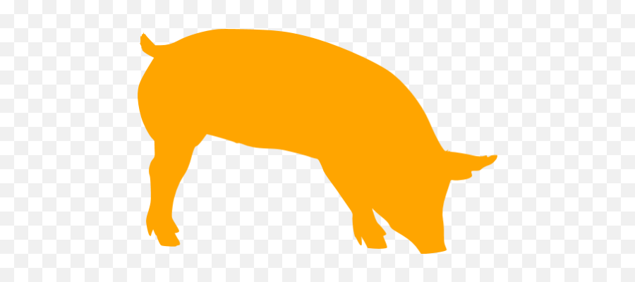 Orange Pig 7 Icon - Free Orange Animal Icons Silhouette Of A Pig Transparent Emoji,Pig Emoticon Text