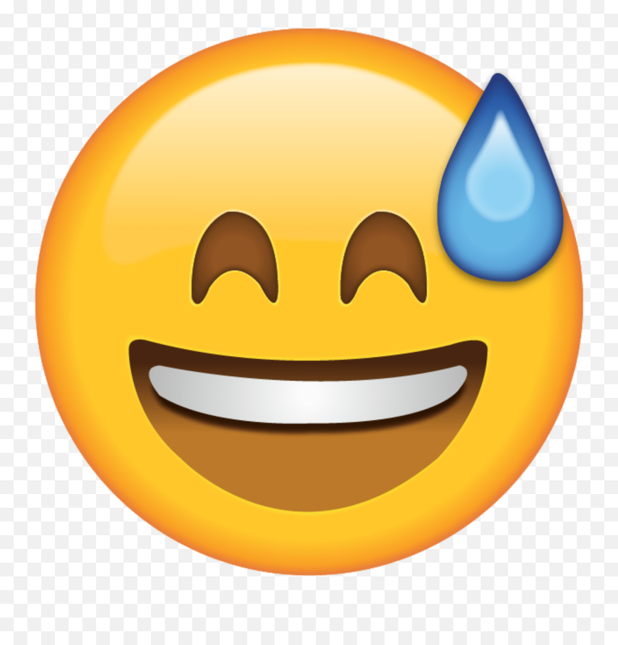 Whatsapp Sweat Emoji - Sweat Smile Emoji Png,Emoji Emoji