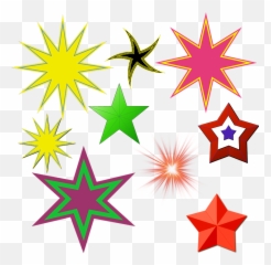 Stars Design Glowing Shining Pointed Various - Spur 6 Point Star Silhouette Emoji,Glowing Star Emoji