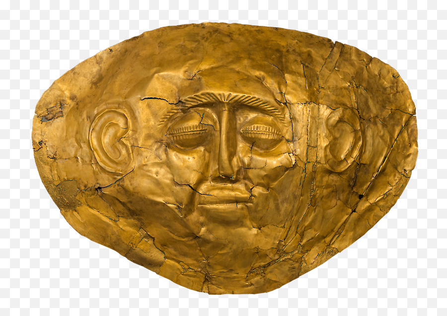 Aegean Civilizations - The Lost Faces Of The Ancient World National Archaeological Mask Of Agamemnon Emoji,From Architecture To Graves: The Development Of Emotion In Ancient Greek Sculptures
