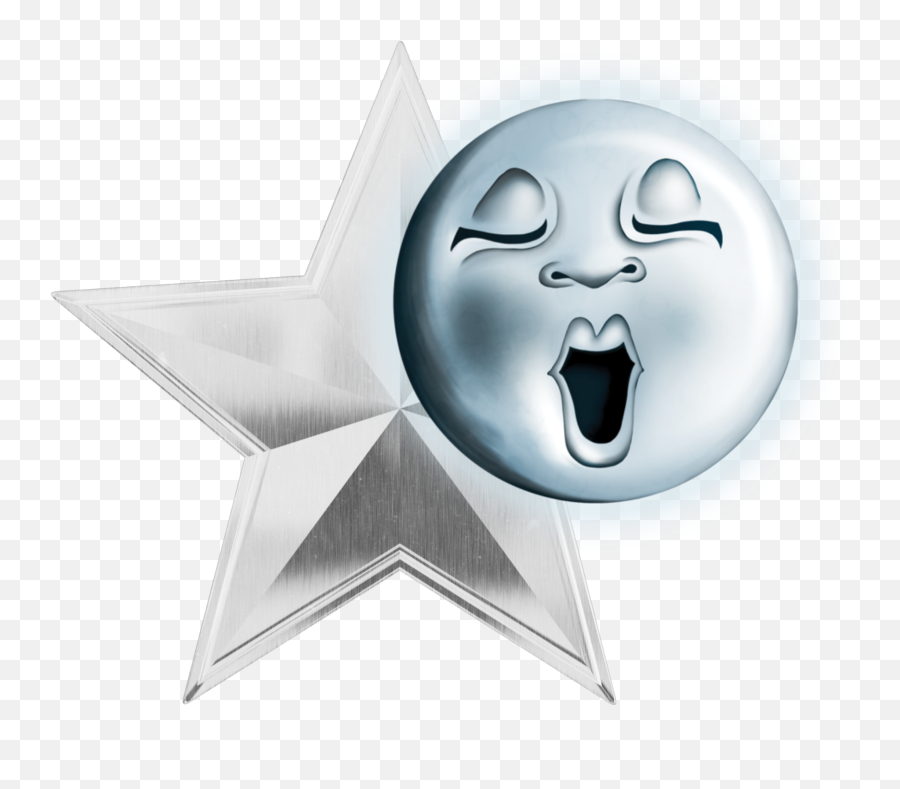 Mq Silver Stars Star Moon Emoji Sticker - Good Night Images Unique,The More You Know Star Emoticon