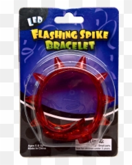 Light Up Spike Bracelet 9 - Synthetic Rubber Emoji,Flashing Led Light Up Toys, Emoji Rings