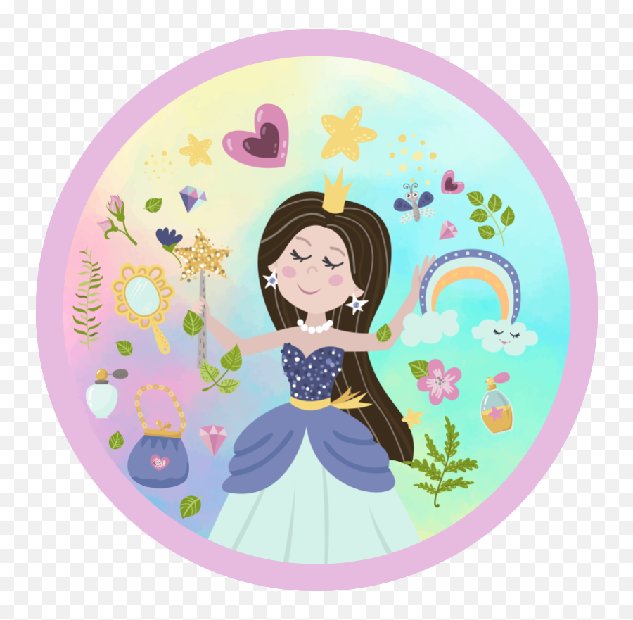 Princess Multicolor Background Kids Vinyl Carpet - Fictional Character Emoji,Emoji Bathroom Rug