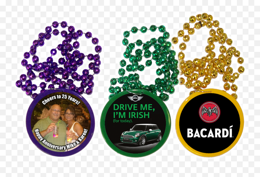 Mardi Gras Custom Beads - Language Emoji,Yellow Emoticon Beads