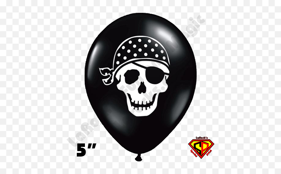 5 Inch Round Pirate Skull Black Balloon Qualatex 100ct Emoji,2 Skull Emoji