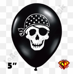 5 Inch Round Pirate Skull Black Balloon Qualatex 100ct Emoji,2 Skull Emoji