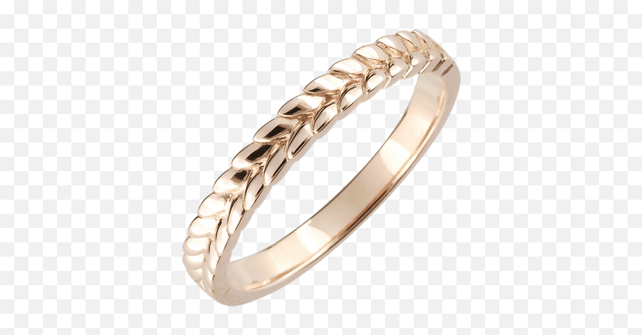 Ring Enchanted Garden - Braid Rose Gold 18 Carat Wedding Rings Leaves Pink Gold 18 Carats C1433 Anillo Hojas De Laurel Emoji,Emotion Braid