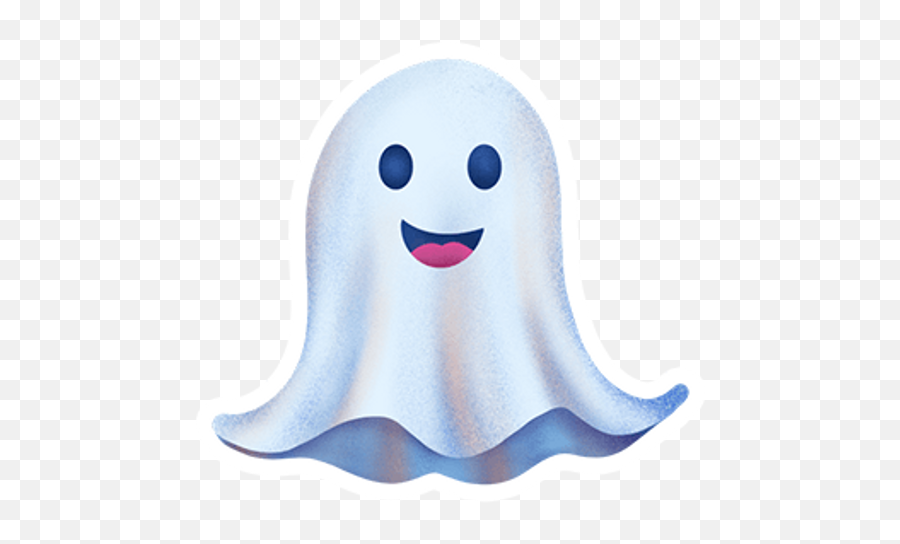 Cute Smiling Ghost - Sticker Mania Emoji,Spongebob Halloween Emoticons