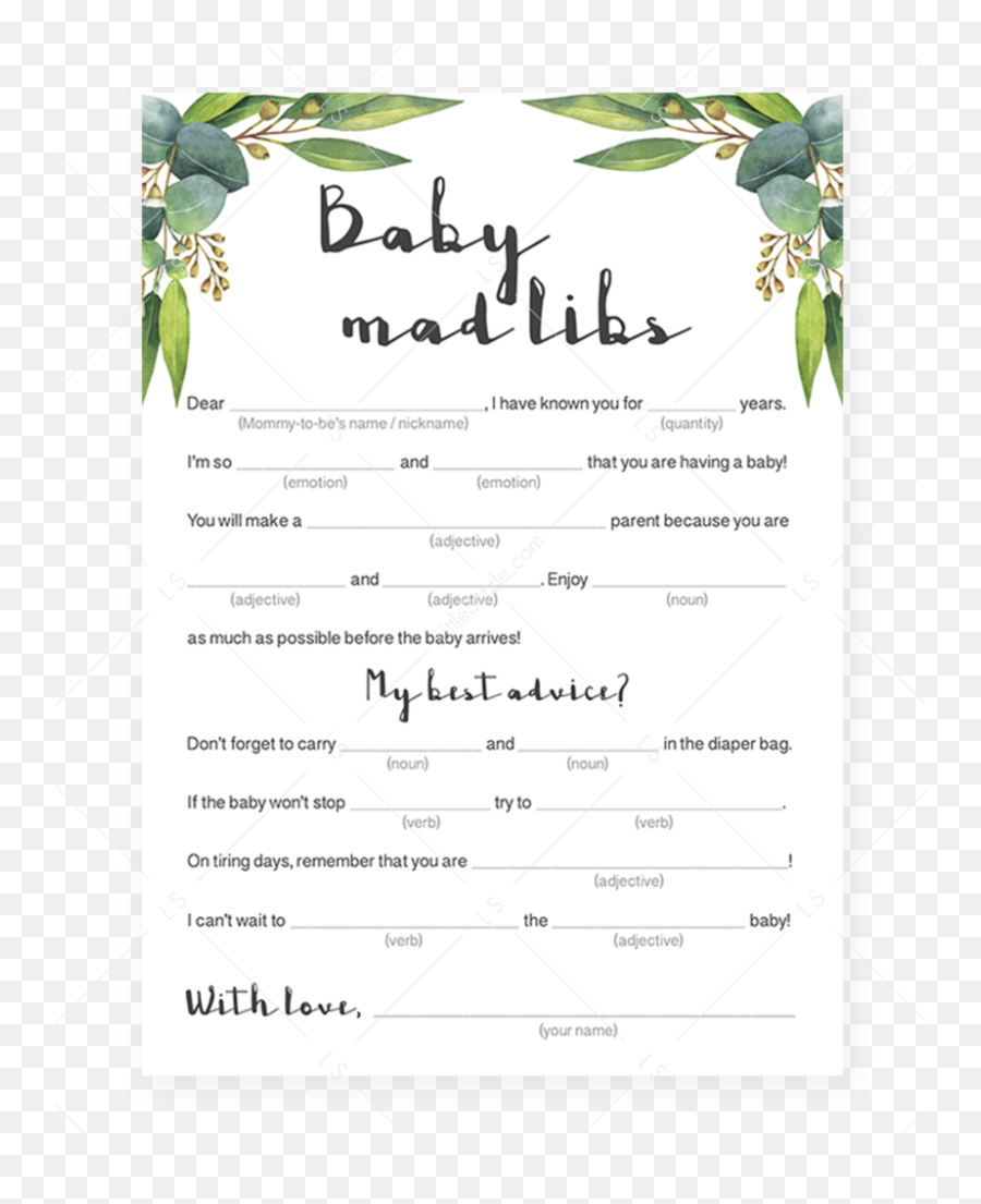 Download Baby Mad Libs Baby Shower Game - Free Printable Mommy Or Daddy Baby Shower Game Emoji,Emoji Printable