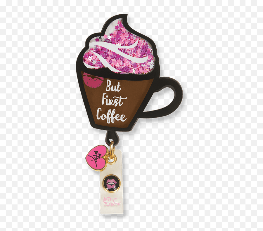 Betsey Johnson Coffee Retractable Id Badge Reel - One Size Na Emoji,Betsey Johnson Backbacks Emoji